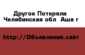 Другое Потеряли. Челябинская обл.,Аша г.